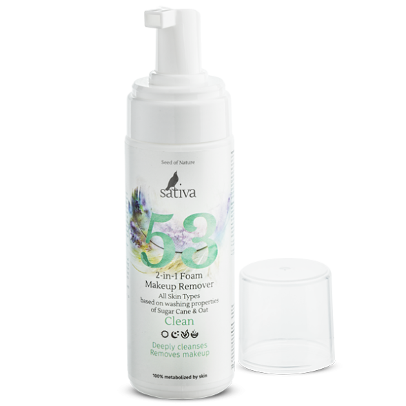 Sativa №53 Пенка 2 в 1 для очищения и снятия макияжа, 165 мл