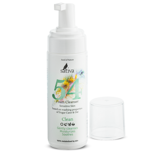 Sativa №54 Пенка очищающая для чувствительной кожи лица, 165 мл