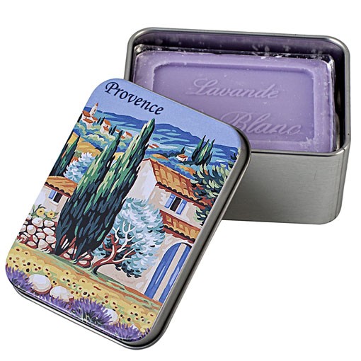 Натуральное ароматическое мыло &amp;quot;Лаванда&amp;quot; в жестяной коробочке, 100гр. (Le Blanc)
