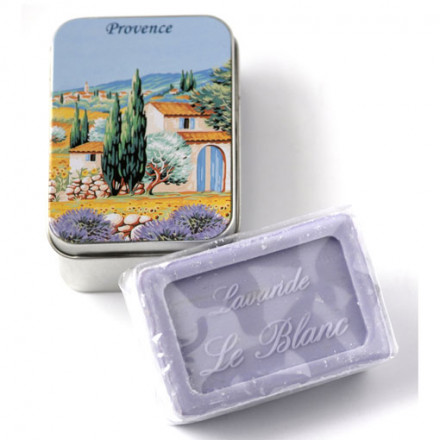 Натуральное ароматическое мыло &quot;Лаванда&quot; в жестяной коробочке, 100гр. (Le Blanc)
