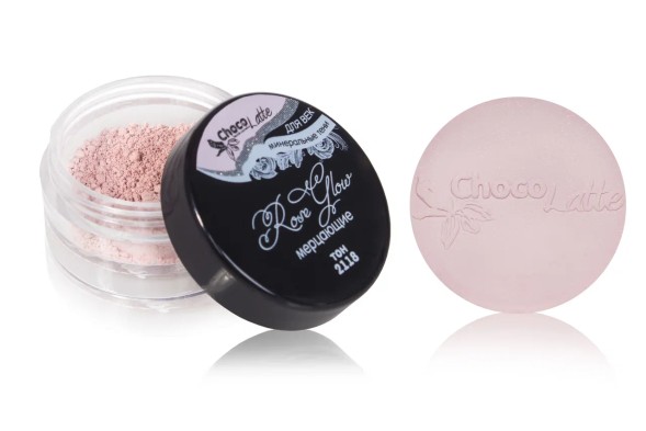 Тени минеральные для век тон 2118 Rose Glow/ мерцающие, TM ChocoLatte, 3 мл/1,2гр