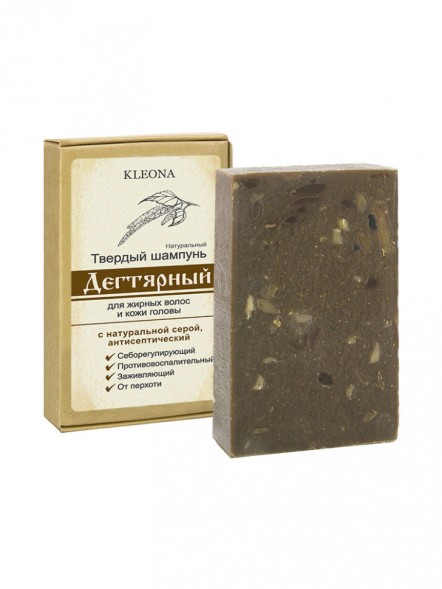 Kleona Твердый шампунь для волос &amp;quot;Дегтярный&amp;quot;, 80 гр