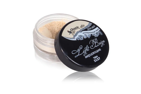 Тени минеральные для век тон 3137 Light Beige/ мерцающие, TM ChocoLatte, 3 мл/1,2гр
