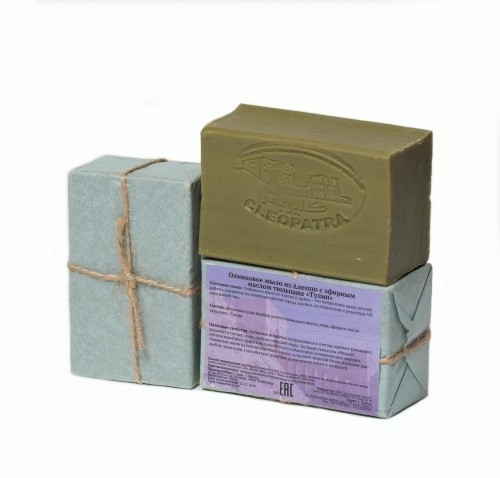 Мыло алеппское оливковое ТЮЛЬПАН, 1 шт, 150 гр, ТМ КЛЕОПАТРА