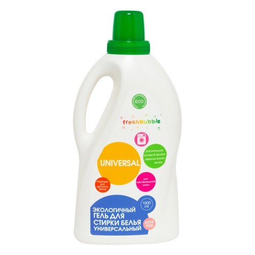 Универсальный гель для стирки белья Эвкалипт, 1,5л. (FreshBubble)