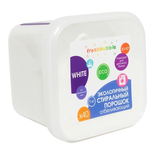 Порошок для стирки белья &amp;quot;Отбеливающий&amp;quot;, 1кг. (FreshBubble)