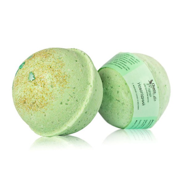 ChocoLatte Гейзер (бурлящий шар) для ванн праздничный НОВОГОДНИЙ d 6 см, 150 гр