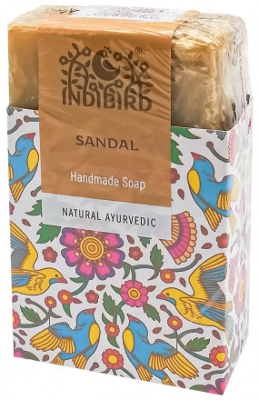 Натуральное аюрведическое мыло ручной работы Сандал (Natural Ayurvedic Handmade Soap Sandal), 100гр. (IndiBird)