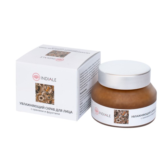 Увлажняющий скраб для лица с орехами и фруктами, 50гр. (Indiale)
