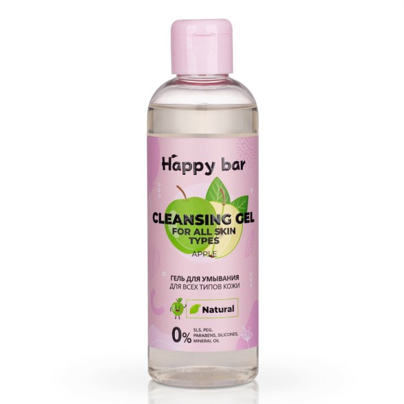 HAPPY BAR Гель для умывания для всех типов кожи &amp;quot;ЯБЛОКО&amp;quot;, 200 мл