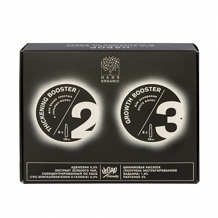 Nano Organic Набор ампул для утолщения и ускорения роста волос, 12*10 мл