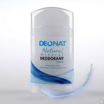 Натуральный дезодорант-кристалл ДеоНат, плавленый узкий стик (twist-up), 100г. (DeoNat)