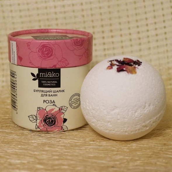 Бурлящий шарик для ванн Роза, 185 гр. (МиКо)