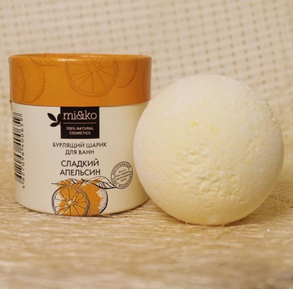Бурлящий шарик для ванн Сладкий Апельсин, 185 гр. (МиКо)
