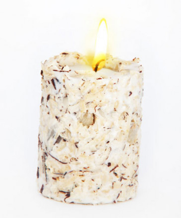 ЭКО-свеча ручной работы RAFAELLO со стружкой мякоти кокоса и ванилью (TM Aromatte)