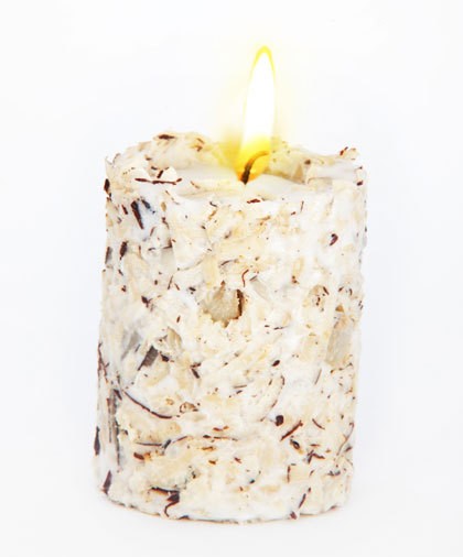 ЭКО-свеча ручной работы RAFAELLO со стружкой мякоти кокоса и ванилью (TM Aromatte)