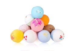 Гейзер (бурлящий макси-шар) для ванн ЛЯ&#039;КРЕМО с морской солью и маслами, диаметр 9см. (ТМ ChocoLatte)