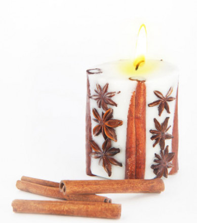 ЭКО-свеча ручной работы SPICY DREAMS с корицей и звездочками аниса (TM Aromatte)
