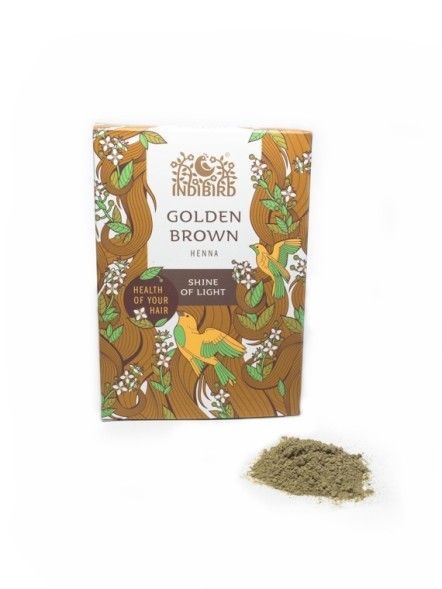 Хна натуральная Золотисто-Коричневая, 100гр. (IndiBird)