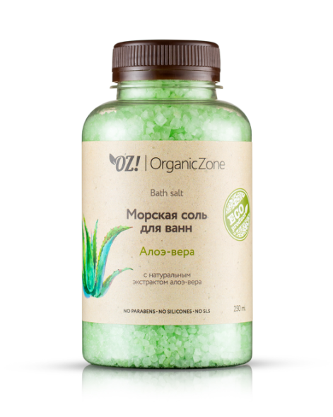 OrganicZone Соль морская для ванн &amp;quot;Алоэ-вера&amp;quot;, 250 мл