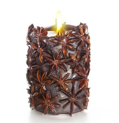 ЭКО-свеча ручной работы SPICY NIGHT dark со звездочками аниса (TM Aromatte)