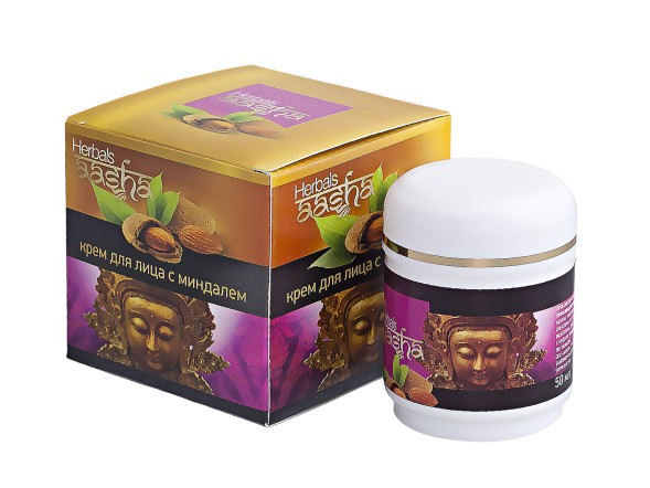 Крем для лица с миндалем, 50гр. (Aasha Herbals)