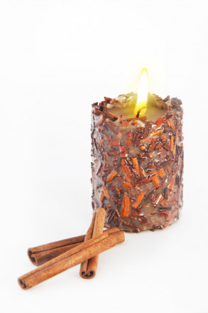 ЭКО-свеча ручной работы SUCCESS с дробленной корицей и эфирным маслом корицы (TM Aromatte)
